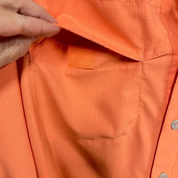 Reel Legends Coral Orange Vented Button-front Fishing Performance‎ Shirt, Small - Picture 5 of 9